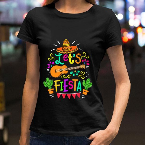 Official Cinco De Mayo Let's Fiesta Guitar Cactus shirt 2