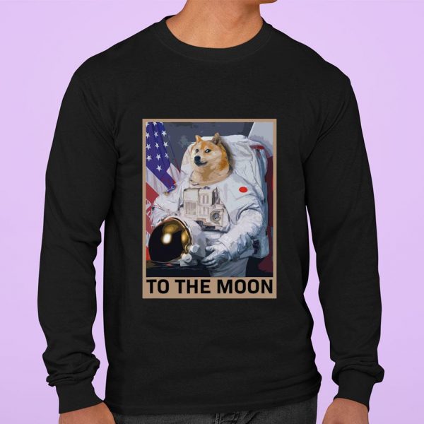 Original Shiba Inu Dogecoin Astronaut To The Moon Blockchain Hodl Crypto shirt 3