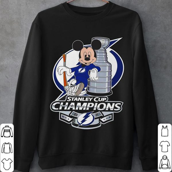 Tampa Bay Lightning Mickey Mouse Stanley Cup Champions 2021 Shirt, Mickey Mouse Shirt, Tampa Bay Lightning Shirt