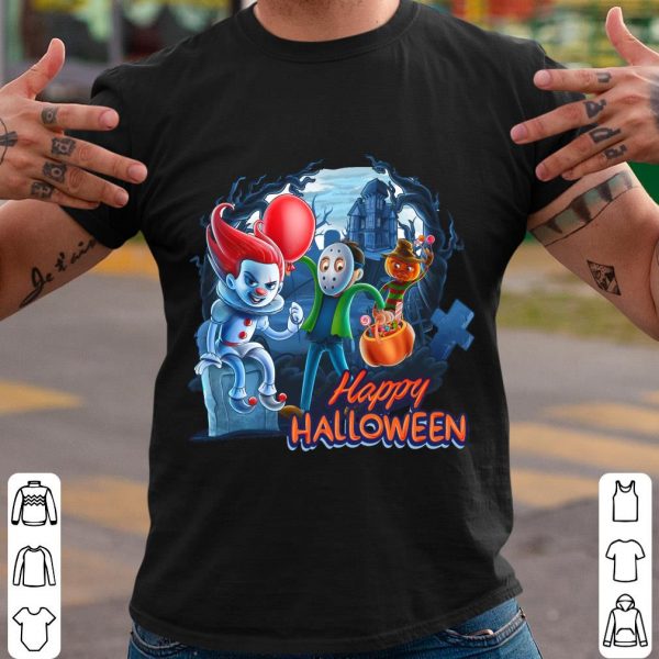 Happy Halloween Chibi Freddy Krueger Michael Myers It Shirt, Friends Horor Character Shirt 1