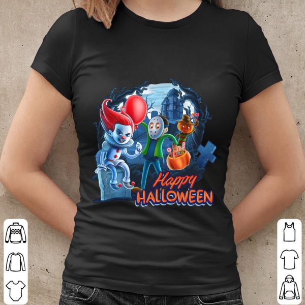 Happy Halloween Chibi Freddy Krueger Michael Myers It Shirt, Friends Horor Character Shirt
