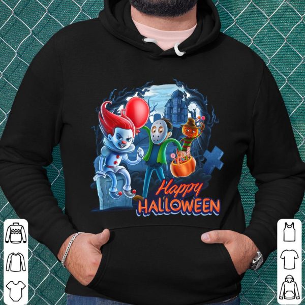 Happy Halloween Chibi Freddy Krueger Michael Myers It Shirt, Friends Horor Character Shirt 3