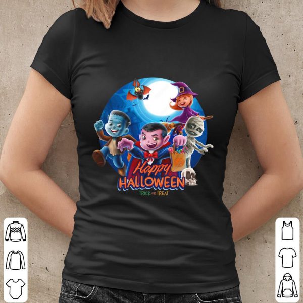Happy Halloween Trick Or Treat Hotel Transylvania 2 Shirt, Chibi Dracula and Friends Shirt 1