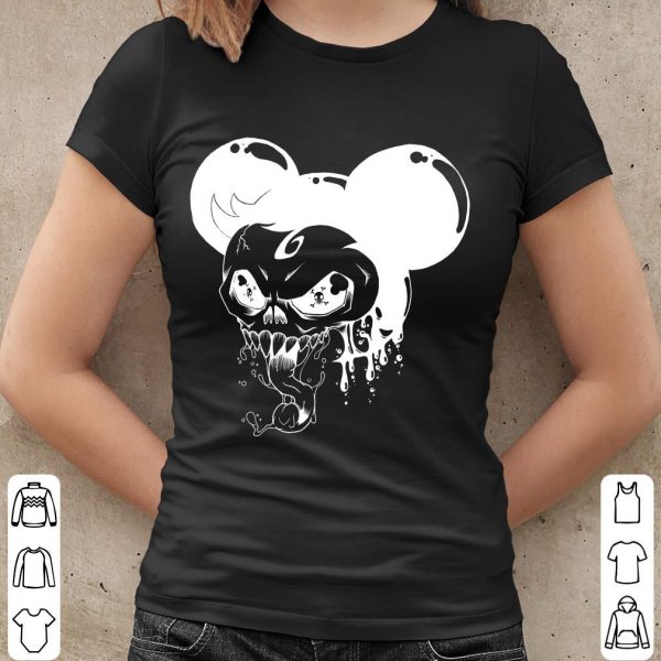 Mickey Mouse Horror Shirt, Skull Mickey Mouse Halloween Shirt, Mickey Mouse Skeleton Face Shirt 1
