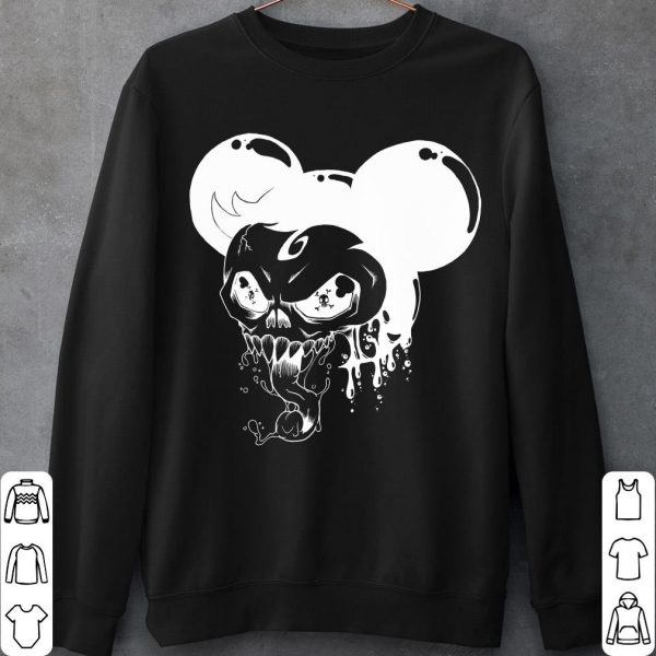 Mickey Mouse Horror Shirt, Skull Mickey Mouse Halloween Shirt, Mickey Mouse Skeleton Face Shirt 2