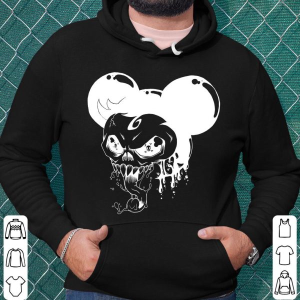 Mickey Mouse Horror Shirt, Skull Mickey Mouse Halloween Shirt, Mickey Mouse Skeleton Face Shirt 3