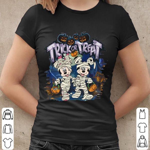 Walt Disney Halloween Shirt, Mickey Minnie Mummy Shirt, Mickey And Minnie Halloween Trick or Treat Shirt