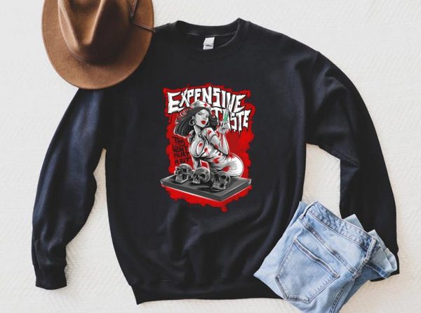 Awesome The Nurse And Skull Shirt, Nurse Expensive Taste This Wont Hurt A Bit Shirt 2