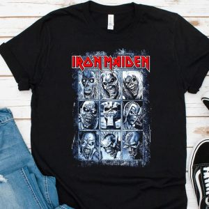 Hot Iron Maiden All Eddie Halloween Shirt, Iron Maiden Face Horror Heavy Metal Shirt, Iron Maiden Poster Shirt