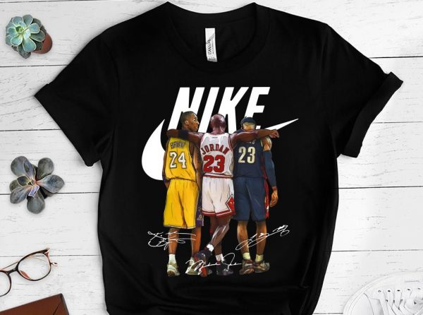Limited Nike Kobe Bryant Michael Jordan And LeBron James Signature Shirt 1