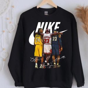 Limited Nike Kobe Bryant Michael Jordan And LeBron James Signature Shirt 4