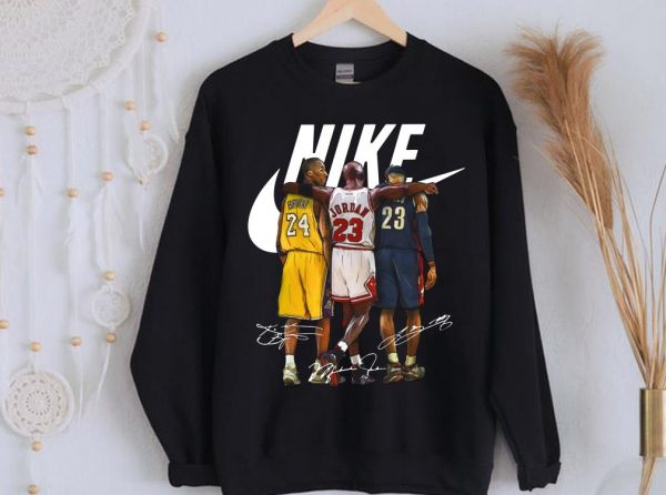 Limited Nike Kobe Bryant Michael Jordan And LeBron James Signature Shirt 2