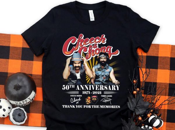 Original Cheech Chong 50Th Anniversary 1971 2021 Thank You For The Memories Shirt, Cheech Marin And Tommy Chong Shirt 1