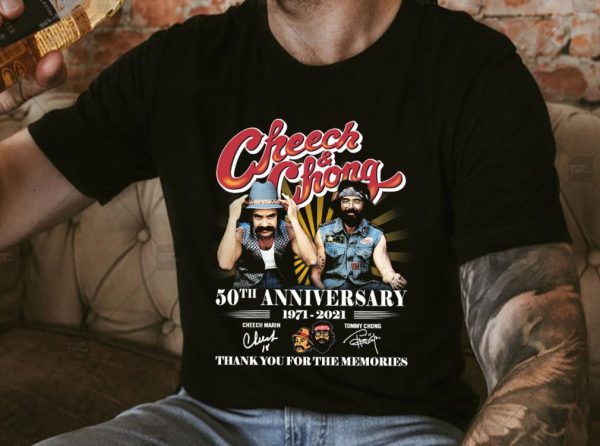Original Cheech Chong 50Th Anniversary 1971 2021 Thank You For The Memories Shirt, Cheech Marin And Tommy Chong Shirt