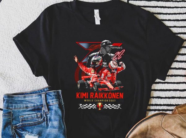 Premium Kimi Raikkonen World Championship 2007 Shirt, Kimi Raikkonen 20 Years 2001 2021 Formula One Shirt 1