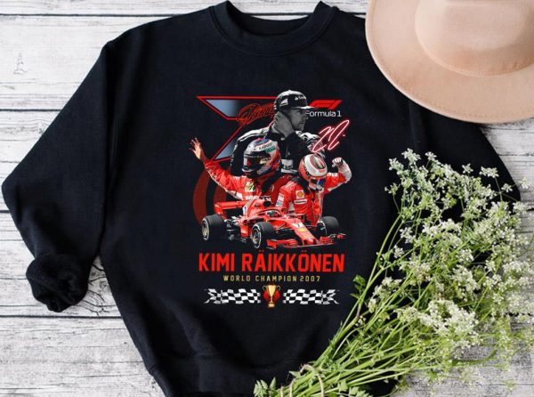 Premium Kimi Raikkonen World Championship 2007 Shirt, Kimi Raikkonen 20 Years 2001 2021 Formula One Shirt 2