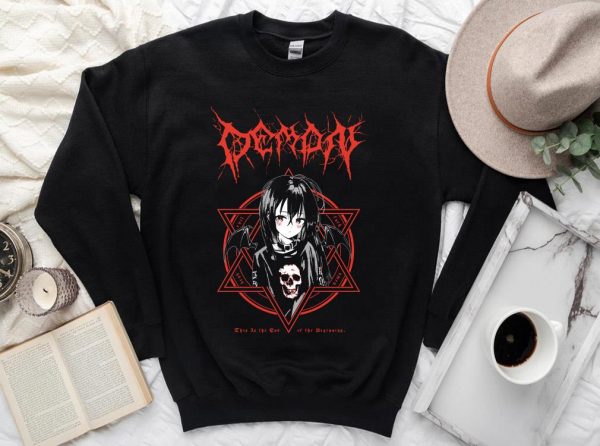 Vintage Demon Nadegata This Is The End of The Beginning Shirt, Anime Girl Demon Satanic Shirt 2