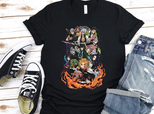 Vintage Demon Slayer Kyojuro Rengoku And Friends Shirt, Senjuro Rengoku Shirt, Tengen Uzui Shirt 1