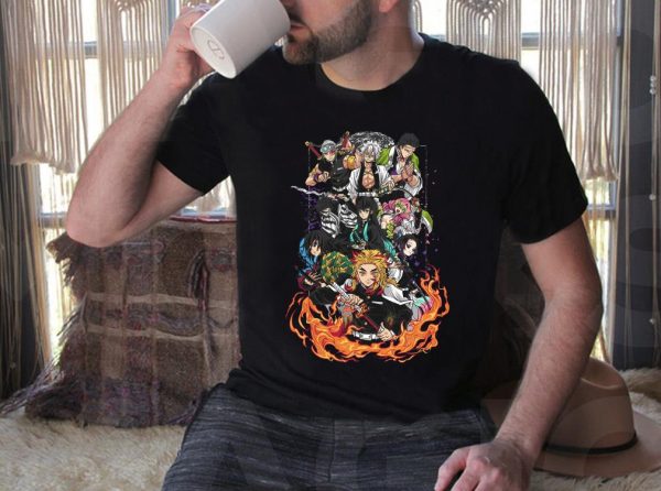Vintage Demon Slayer Kyojuro Rengoku And Friends Shirt, Senjuro Rengoku Shirt, Tengen Uzui Shirt 3