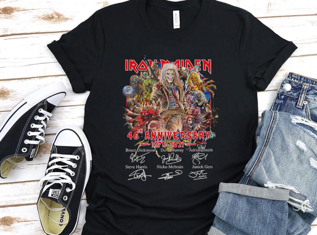 Vintage Ironmaiden 46th Anniversary 1975 2021 Shirt, Ironmaiden Signature Members Shirt Vintage Ironmaiden 46th Anniversary 1975 2021 Shirt, Ironmaiden Signature Members Shirt 1