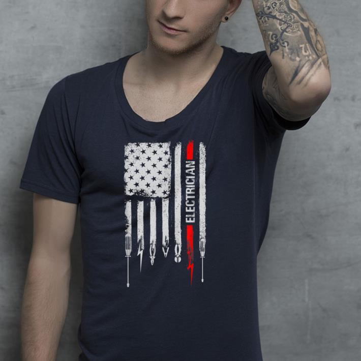 American flag with Electrician shirt 4 - American flag with Electrician shirt