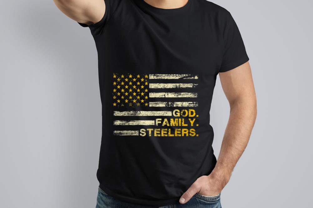 Nice Trend God Family Steelers Pro American Flag shirt 1 - Nice Trend God Family Steelers Pro American Flag shirt