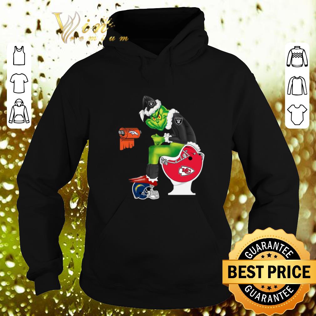Nice Raiders Grinch Santa Broncos KC Chiefs Toilet LA Chargers shirt 4 - Nice Raiders Grinch Santa Broncos KC Chiefs Toilet LA Chargers shirt