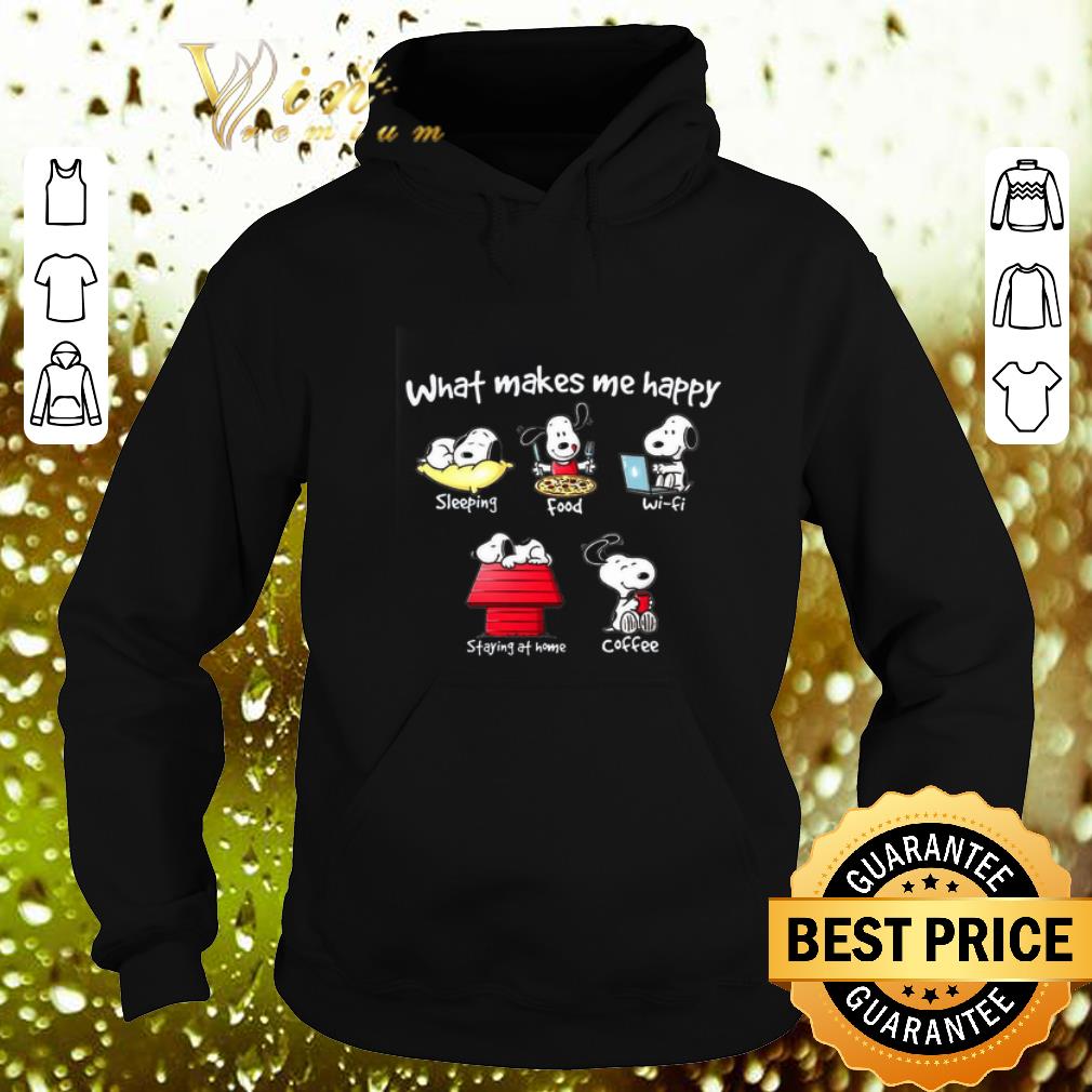 Official Snoopy what makes me happy sleeping food wifi staying at home shirt 4 - Official Snoopy what makes me happy sleeping food wifi staying at home shirt