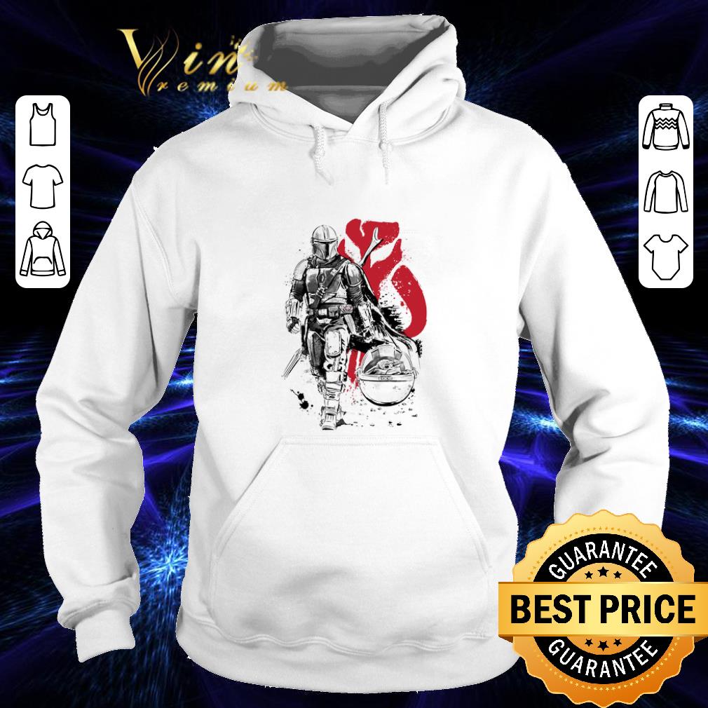 Nice The Mandalorian Lone hunter and cub Baby Yoda shirt 4 - Nice The Mandalorian Lone hunter and cub Baby Yoda shirt