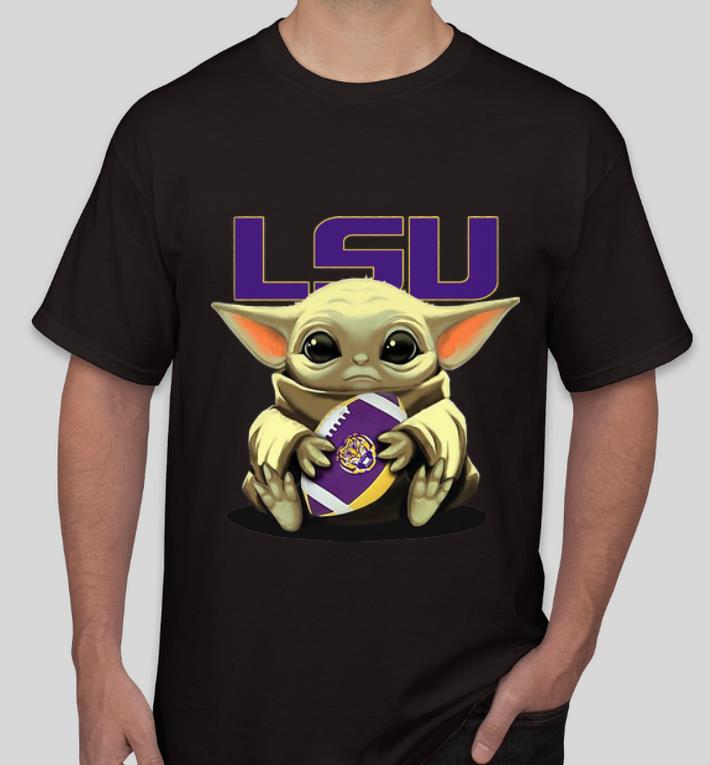 Premium Star Wars Football Baby Yoda Hug LSU Tigers shirt 4 - Premium Star Wars Football Baby Yoda Hug LSU Tigers shirt
