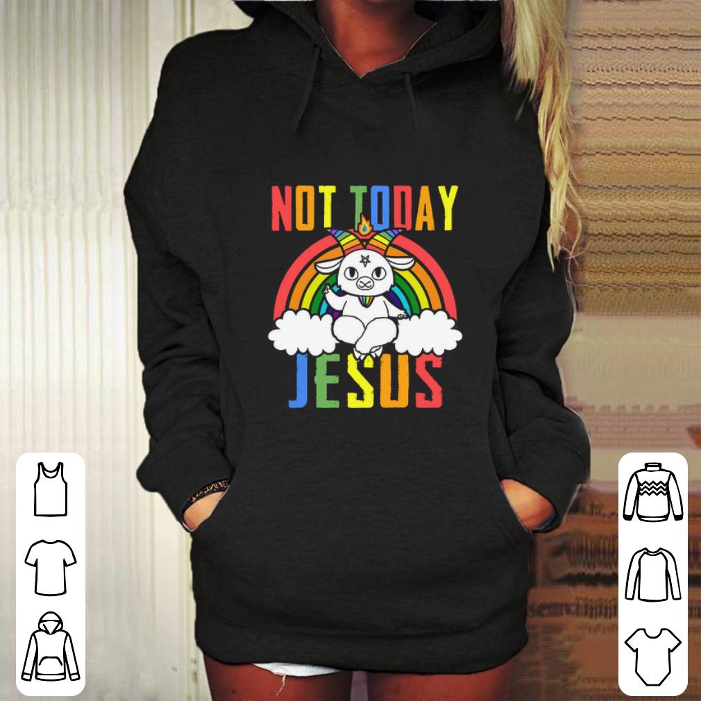 Official Satan Baphomet LGBT Not Today Jesus shirt 4 - Official Satan Baphomet LGBT Not Today Jesus shirt