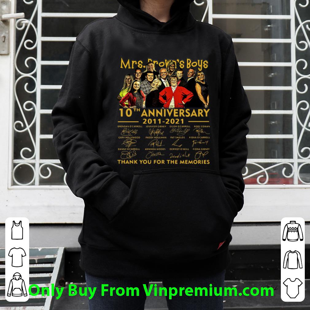 1205427f pretty 10th anniversary mrs brown s boys thank you for the memories signatures shirt 4 - Pretty 10th Anniversary Mrs Brown’s Boys Thank You For The Memories Signatures shirt