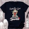Awesome As A September Girl I Was Born To Sparkle Motorcycle shirt
