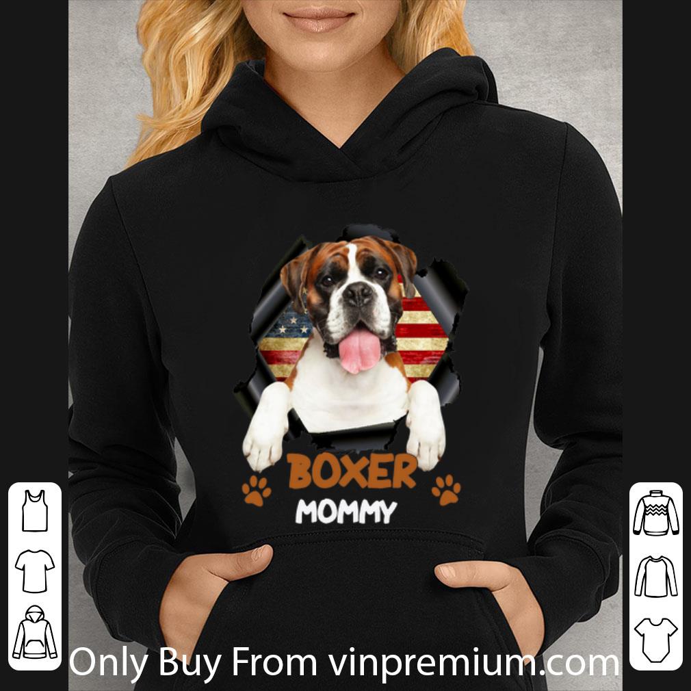 Official Boxer Mommy American Flag Blood Inside shirt 4 - Official Boxer Mommy American Flag Blood Inside shirt