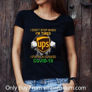 Official United Parcel Service Blood Inside I Stop When I Defeated Covid-19 shirt 2