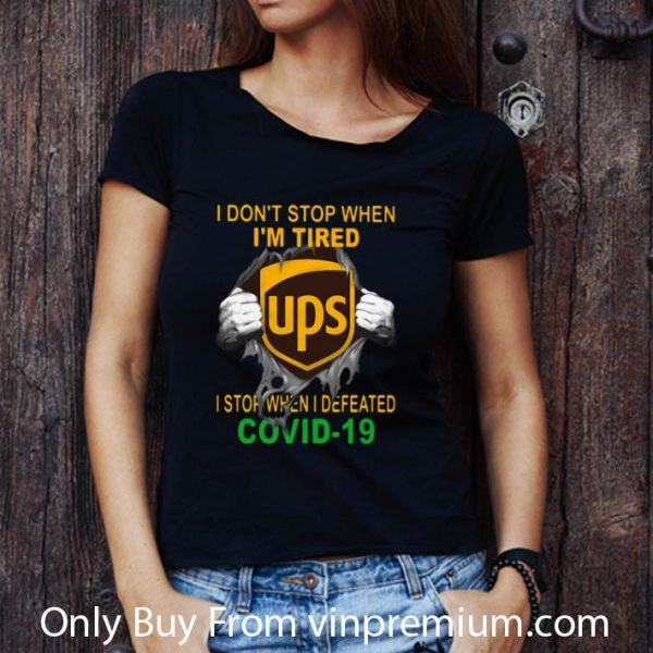 Official United Parcel Service Blood Inside I Stop When I Defeated Covid-19 shirt