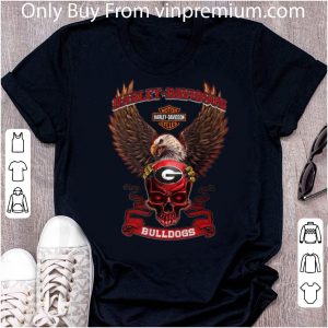 Top Motor Harley Davidson Cycles Skull Georgia Bulldogs shirt