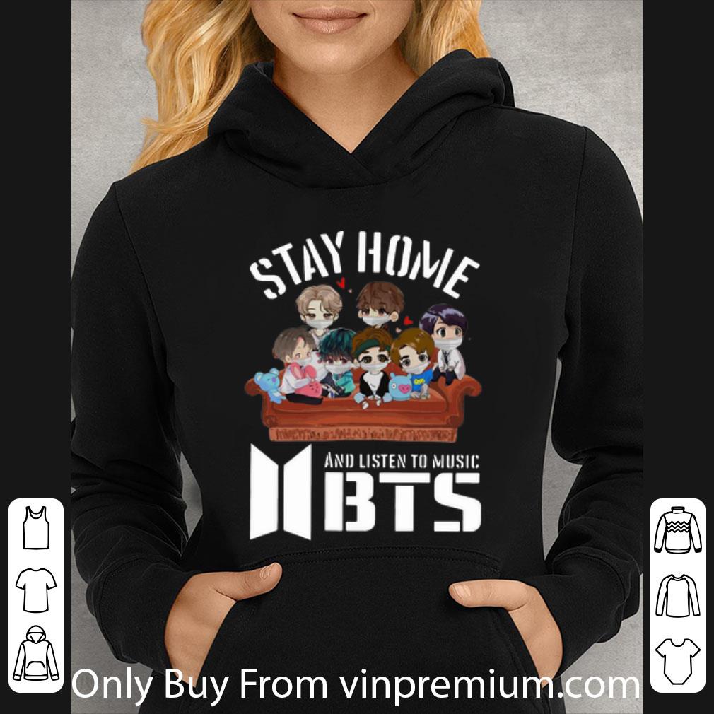 c9559332 great stay home and listen to music bts shirt 4 - Great Stay Home And Listen To Music BTS shirt