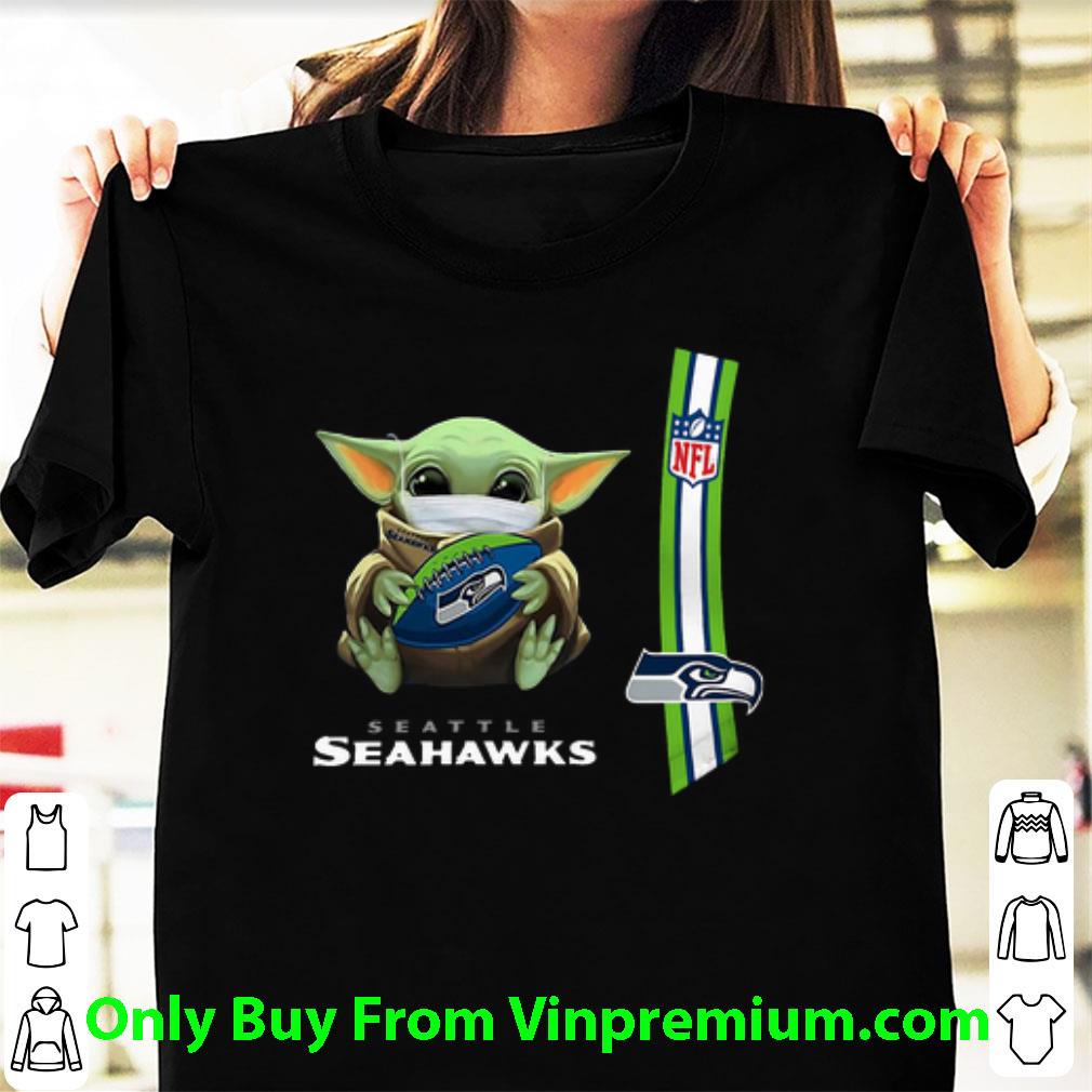 Premium Star Wars Baby Yoda Mask Seattle Seahawks NFL Covid-19 shirt