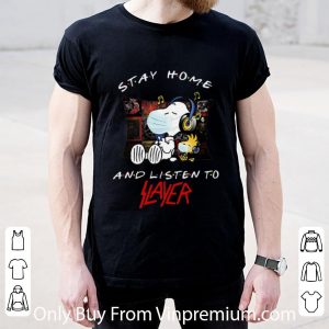 Official Snoopy And Woodstock Stay Home And Listen To Slayer shirt