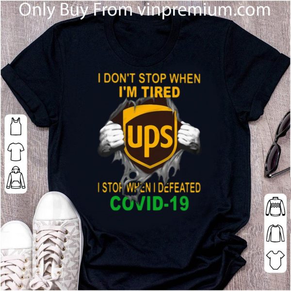 Official United Parcel Service Blood Inside I Stop When I Defeated Covid-19 shirt