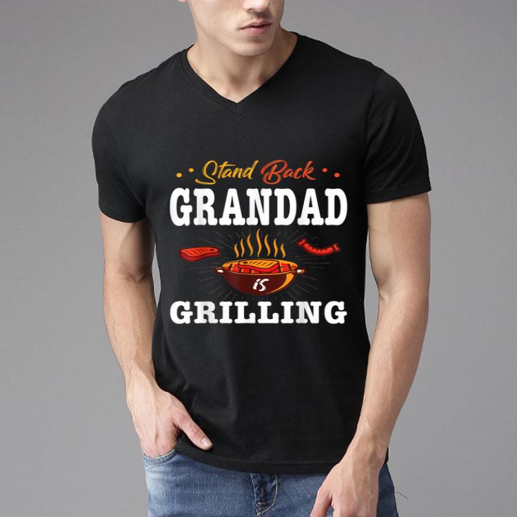 Mens Stand Back Grandad Is Grilling BBQ Fathers Day Gift Shirt