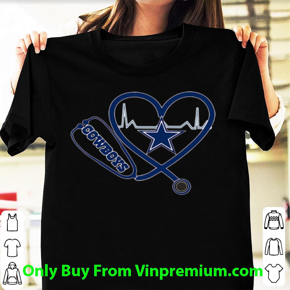 Nice Dallas Cowboys Nurse Heartbeat Stethoscope shirt