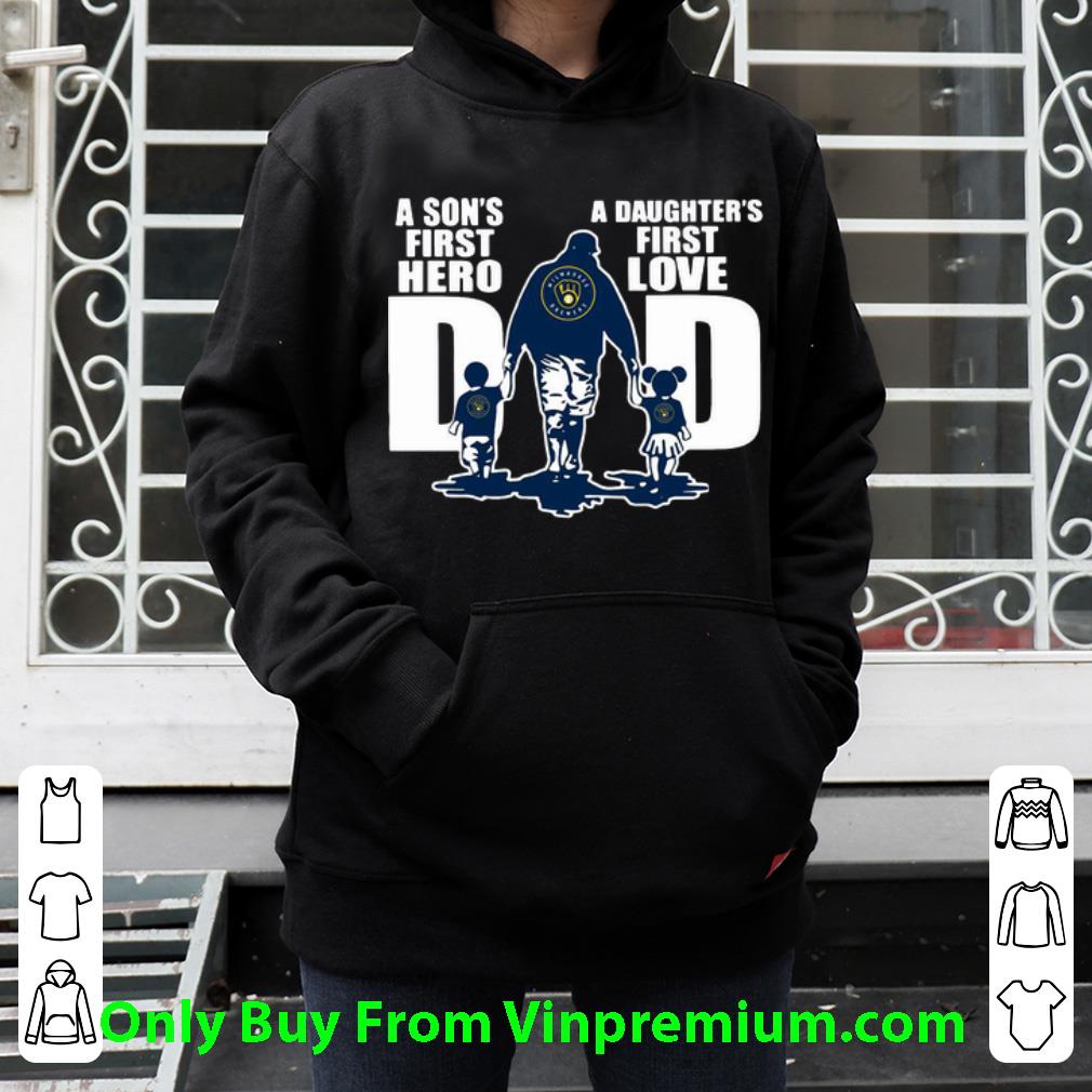 20e8874f great milwaukee brewers dad a son s first hero a daughter s first love shirt 4 - Great Milwaukee Brewers Dad A Son's First Hero A Daughter's First Love shirt