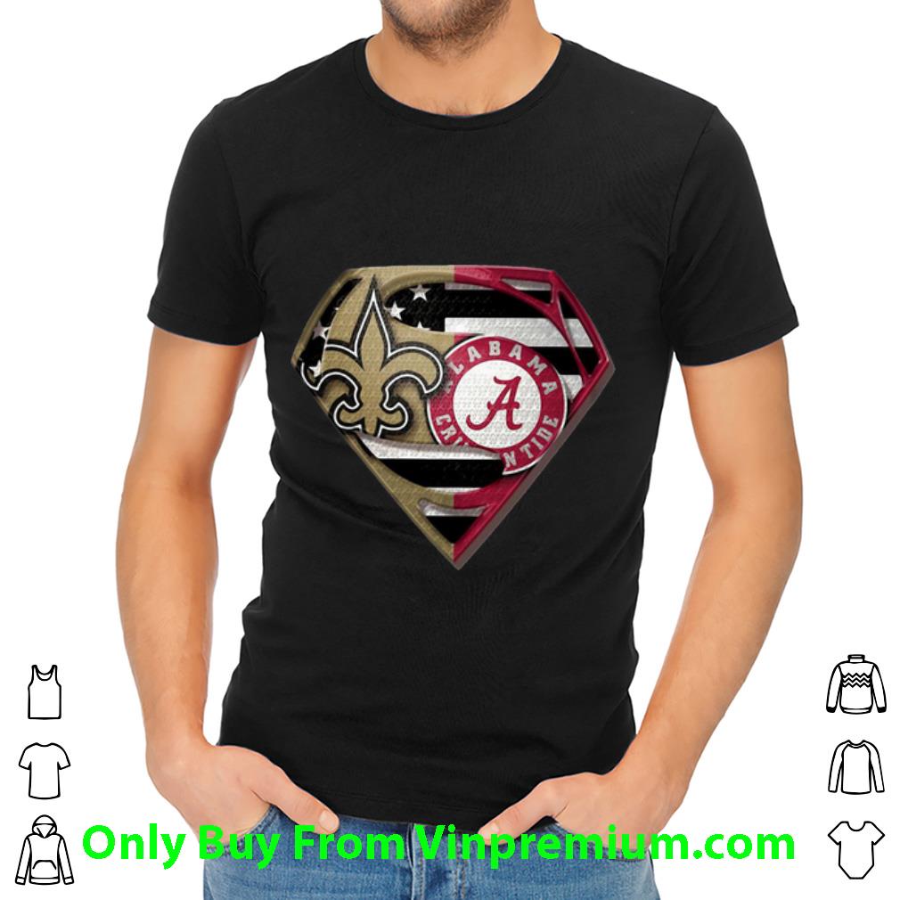 Original Superman Orleans Saints And Alabama Crimson shirt