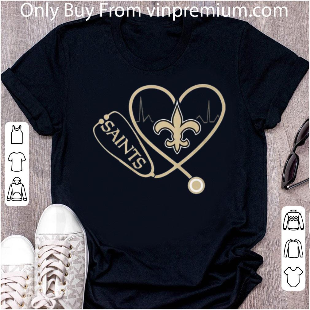 Great New Orleans Saints Heartbeat Nurse Stethoscope shirt