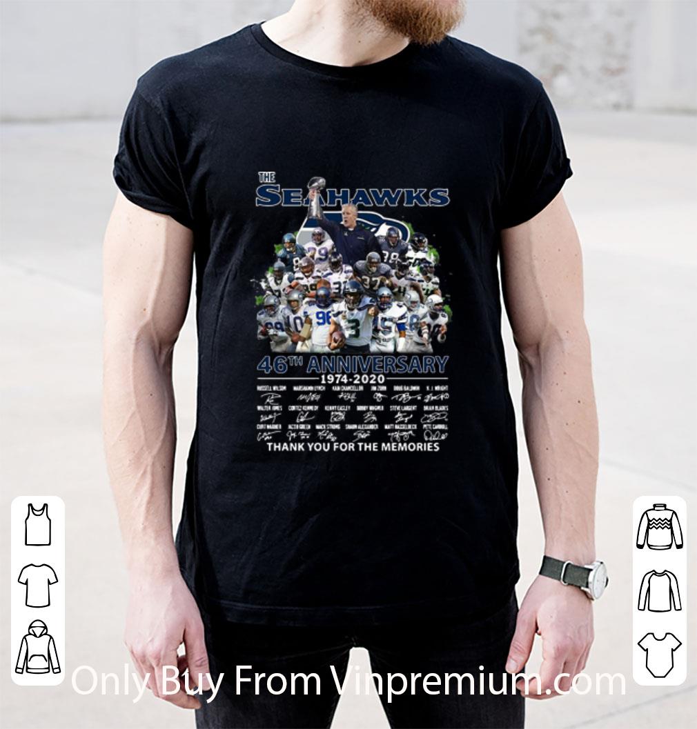 Hot The Seahawks 46th Anniversary Thank You For The Memories Signatures shirt