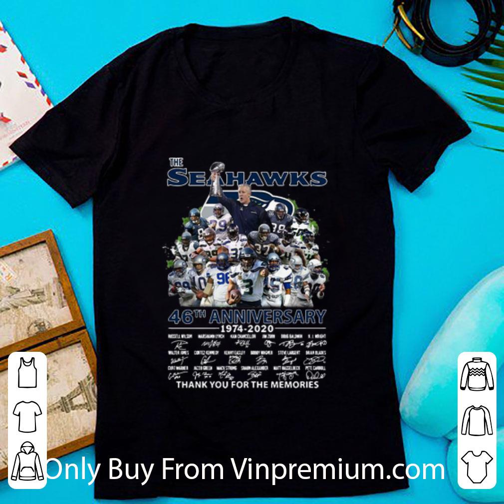 Hot The Seahawks 46th Anniversary Thank You For The Memories Signatures shirt