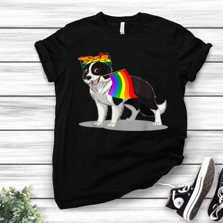 Pride LGBT Flag Gay Be Lesbian Border Collie Lover Gifts Shirt