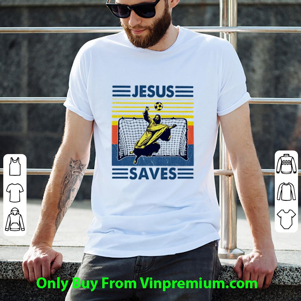 Premium Vintage Jesus Saves The Ball Playing Soccer shirt